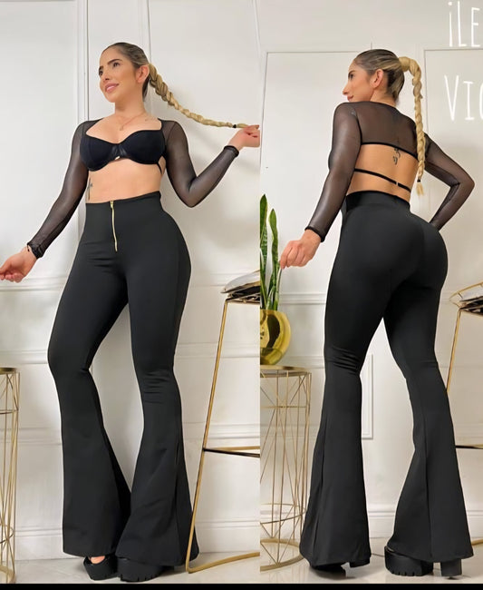Leggings EXOTIC Bota Campana con Cierre LG2779 | Realce Natural
