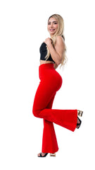 LG2783 LEGGINS BOOTYUP BOTA CAMPANA CON BOTÓN