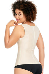 F2027D BEIGE/NEGRO FAJA CHALECO DE LÁTEX TALLE LARGO