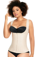 F2027D BEIGE/NEGRO FAJA CHALECO DE LÁTEX TALLE LARGO