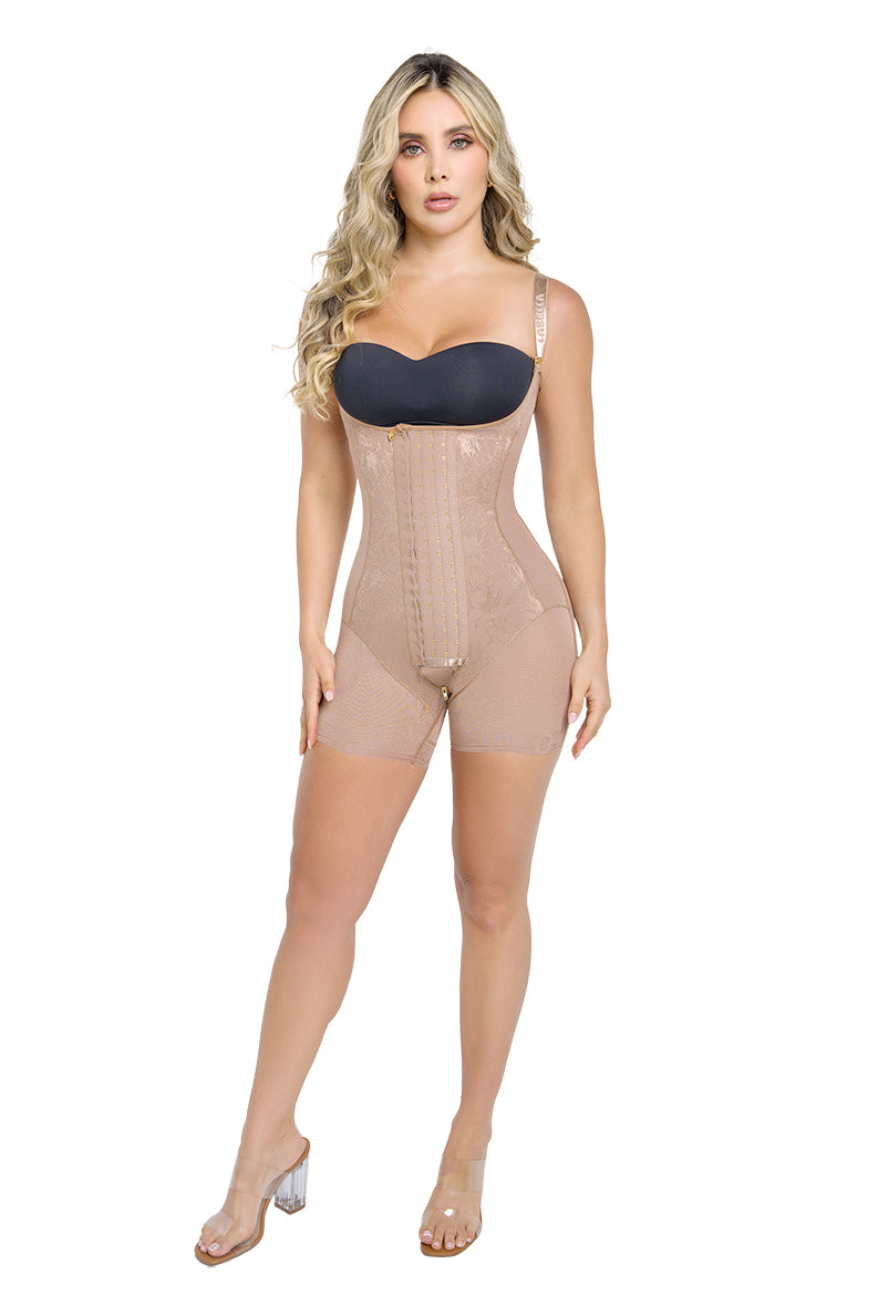 Soy Abundancia – Faja Espalda Alta Short Corto con Encaje y 4 Niveles de Ajuste | Labella Majesty
