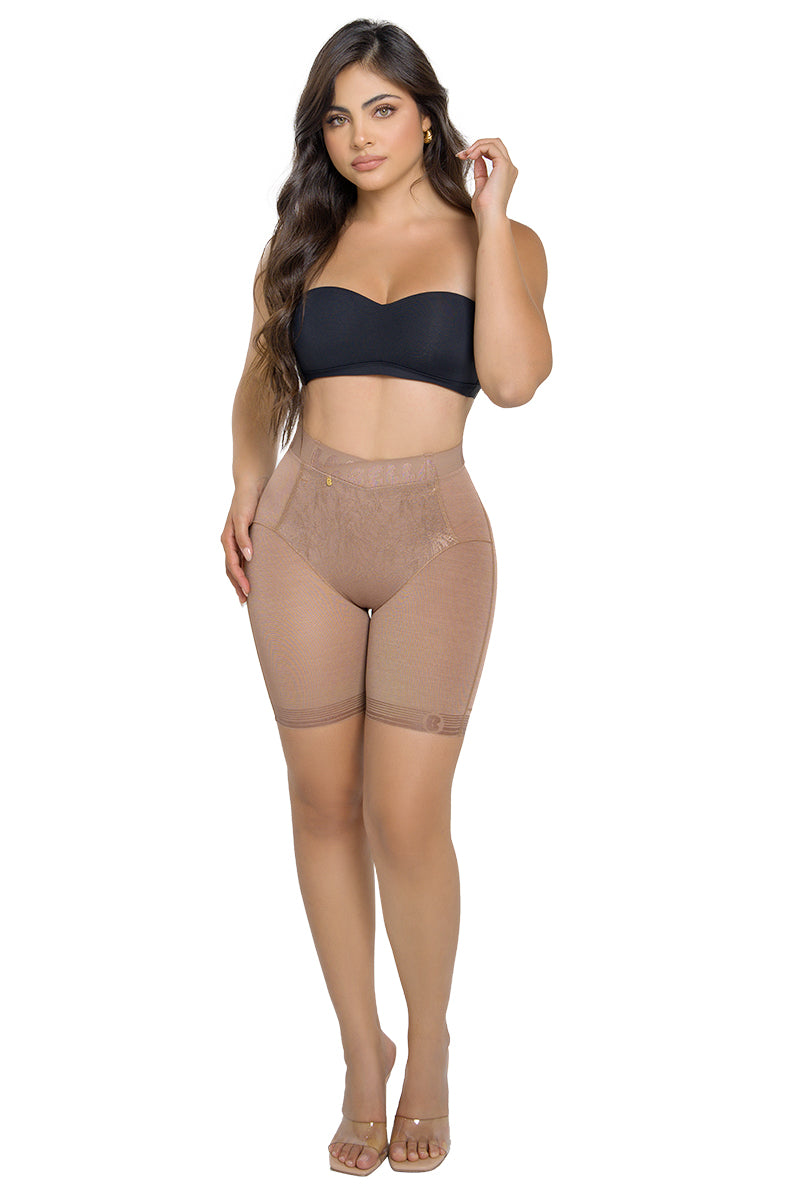 Soy Paz – Panty Short Moldeador con Encaje Media Pierna a la Cintura | Labella Majesty
