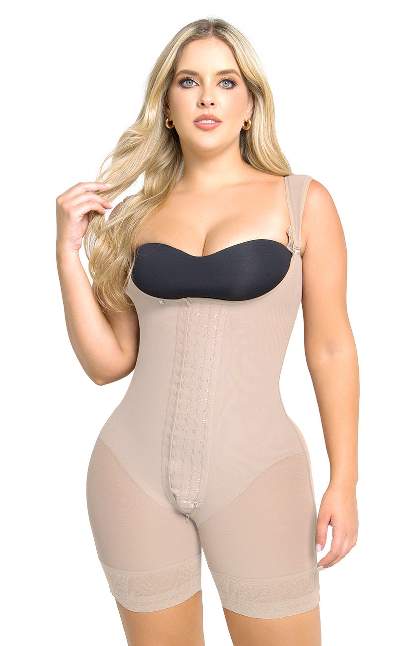 Faja Media Pierna Etapa 3 Power Up Maxi con Tirantes Acolchados FM3107 | Realce Prehormado Ultrainvisible