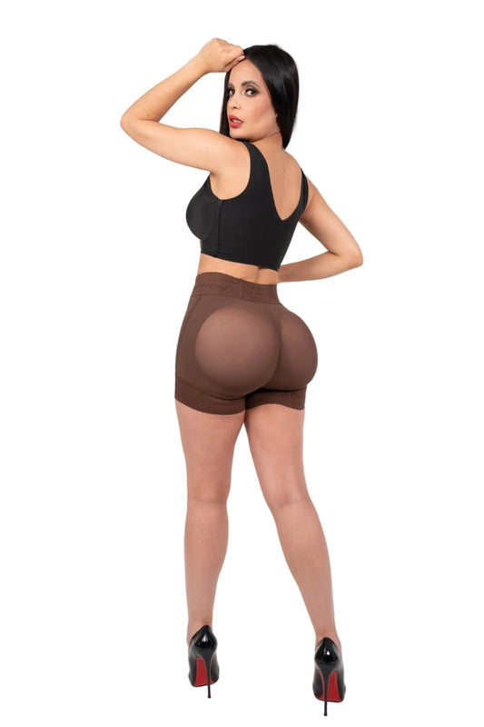 Short Extracorto Talle Medio Power Up Sheer Maxi SE3280 | Doble Realce y Control de Abdomen bajo