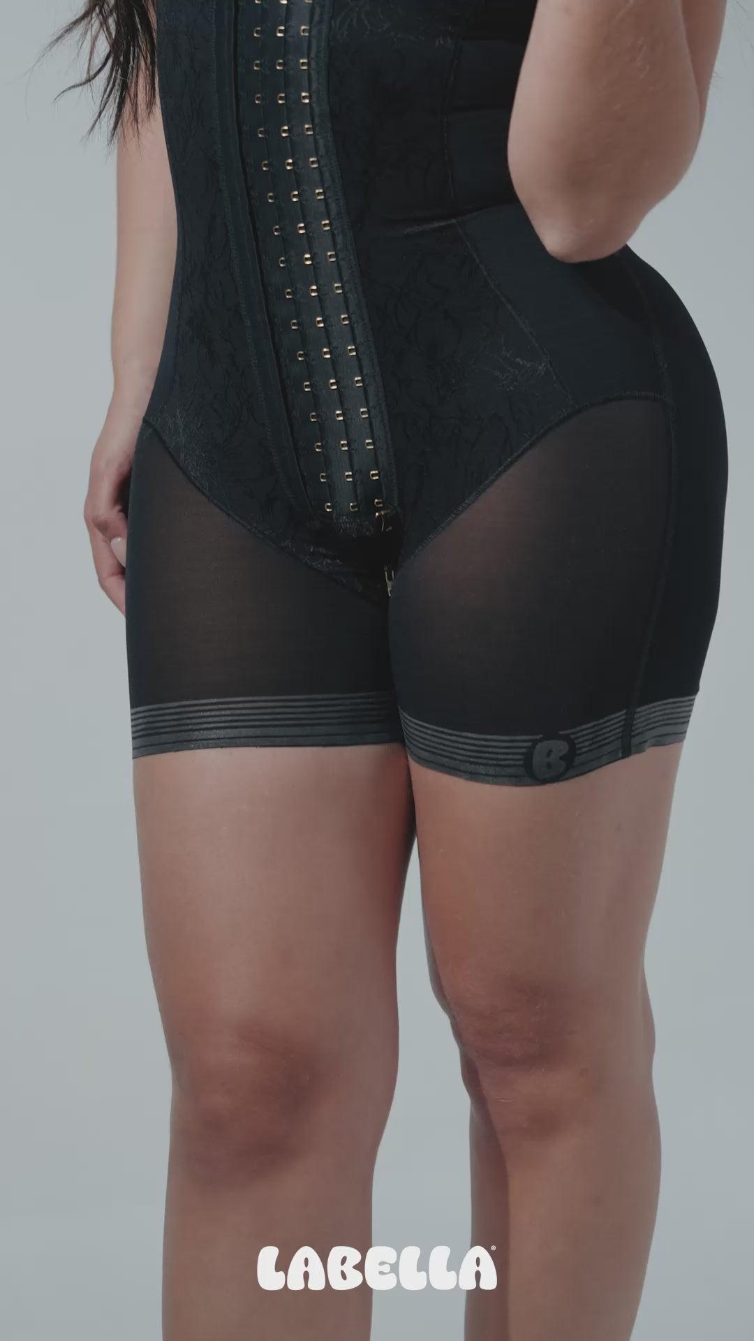 Soy Riqueza – Faja Tirante Confort Short Corto con Encaje y 4 Niveles de Ajuste | Labella Majesty