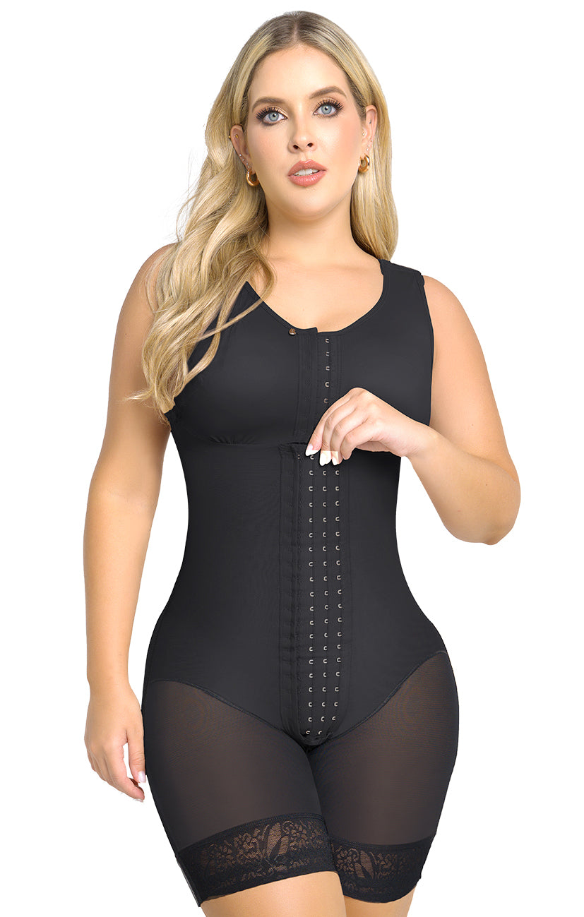 Soy Poder -  Faja Control Total con Brasier Media Pierna con 4 Niveles de Ajuste Maxi Ultrainvisible| Labella Power Up