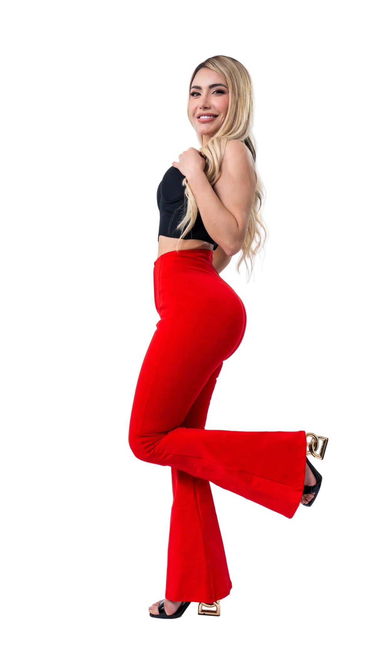 Leggings faja EXOTIC Bota Campana con Botón  | Realce Natural LG2783