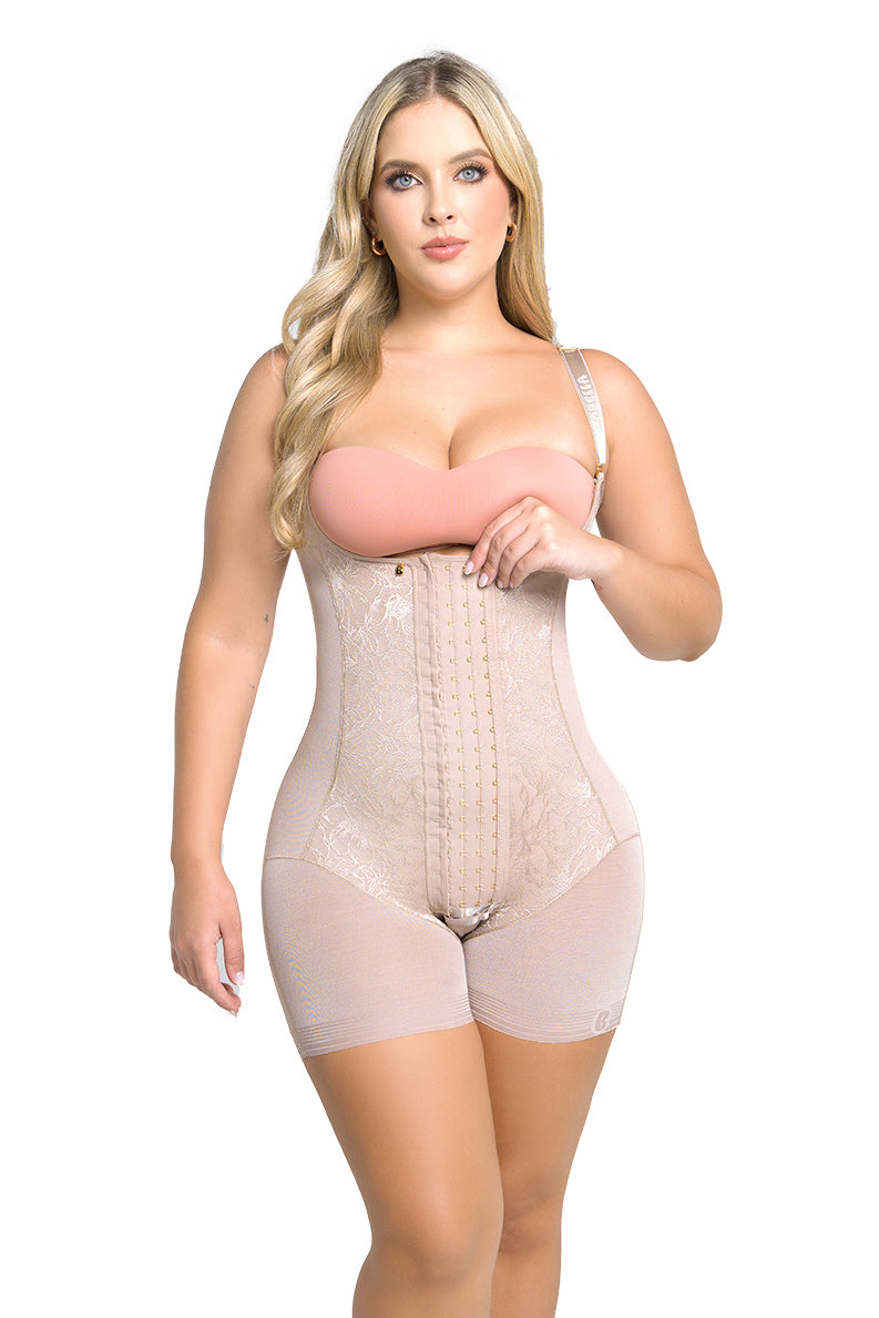 Soy Abundancia – Faja Espalda Alta Short Corto con Encaje y 4 Niveles de Ajuste | Labella Majesty