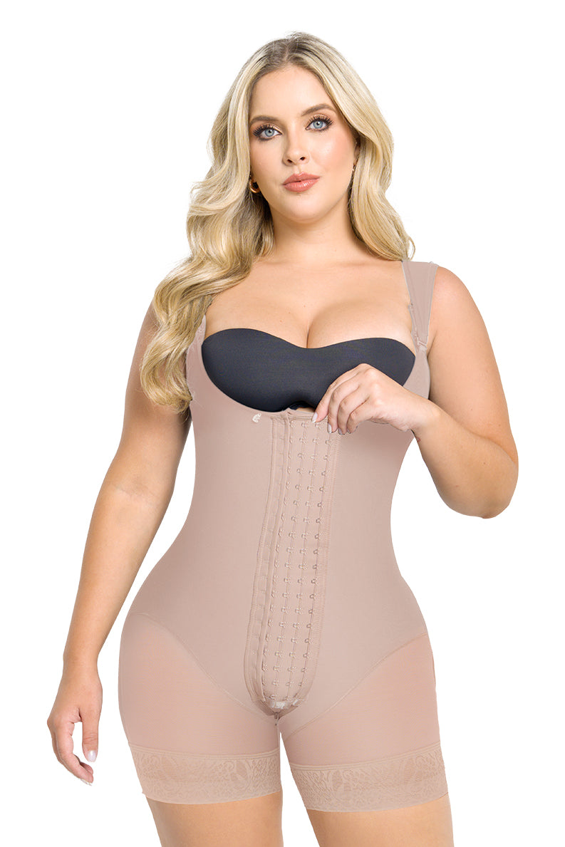 Soy Suficiente - Faja Tirante Confort Short Corto con 4 Niveles de Ajuste SheerMaxi Ultrainvisible| Labella Power Up