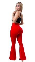 LG2783 LEGGINS BOOTYUP BOTA CAMPANA CON BOTÓN