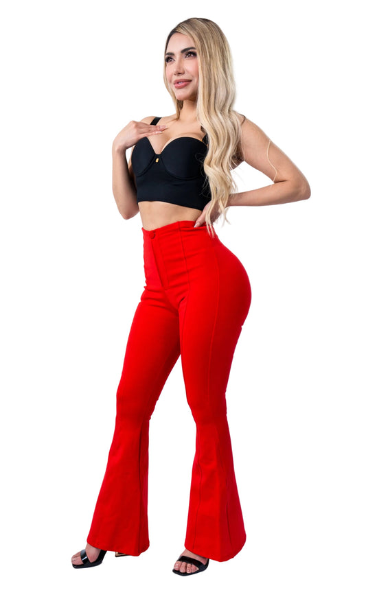 LG2783 LEGGINS BOOTYUP BOTA CAMPANA CON BOTÓN