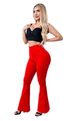 LG2783 LEGGINS BOOTYUP BOTA CAMPANA CON BOTÓN