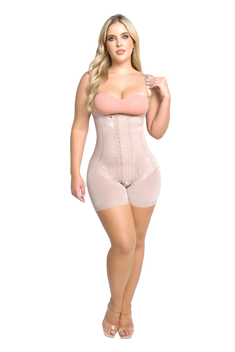 Soy Abundancia – Faja Espalda Alta Short Corto con Encaje y 4 Niveles de Ajuste | Labella Majesty