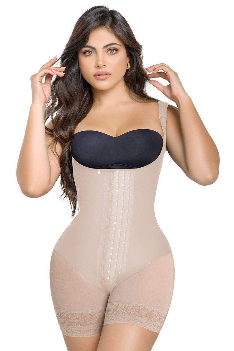 Soy Unica - Faja Tirante Confort Short Corto con 4 Niveles de Ajuste SheerMaxi Ultrainvisible  | Labella Power Up